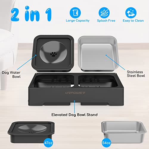 URPOWER 2L Dog Water Bowl 70oz Large Capacity Cat Water Bowl No Spill Dog  Bowl with Eco-Friendly Material Slow Water Feeder Pet Water Dispenser  Vehicle Carried Travel Water Bowl for Dogs, Cats
