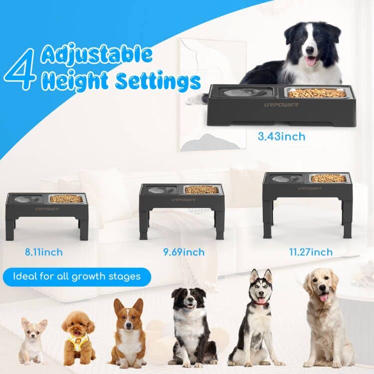 Pet Weighter Elevated Raised Weighted No-Spill Non-Slip Fillable